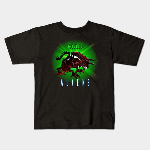 Bull Alien Kids T-Shirt by Ale_jediknigth